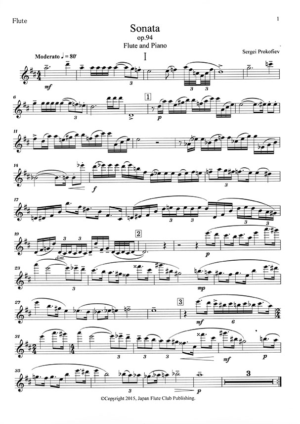 Prokofiev Sonata for Flute or Violine and Piano Op. 94