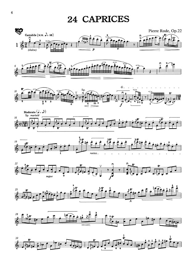 Rode 24 Caprices／ローデ 24のカプリース for Violin