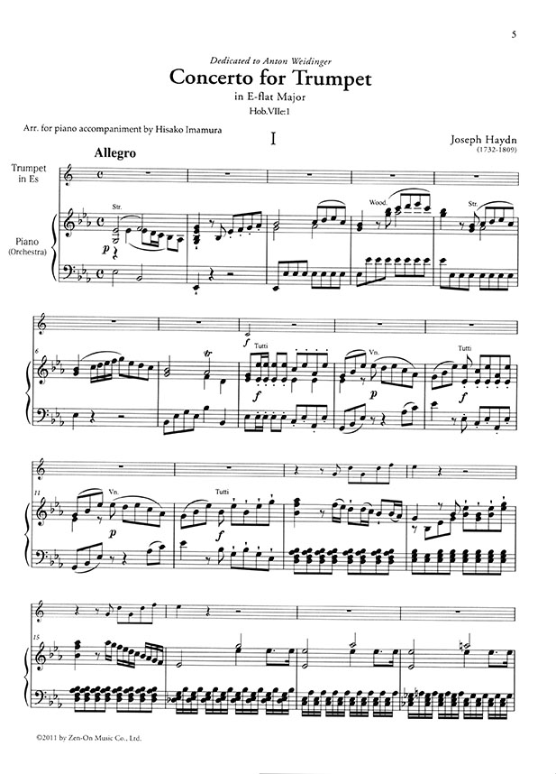Hob.　E　Concerto　1／ハイドン　flat　in　トランペット協奏曲変ホ長調　Major,　Ⅶe:　Haydn　Trumpet