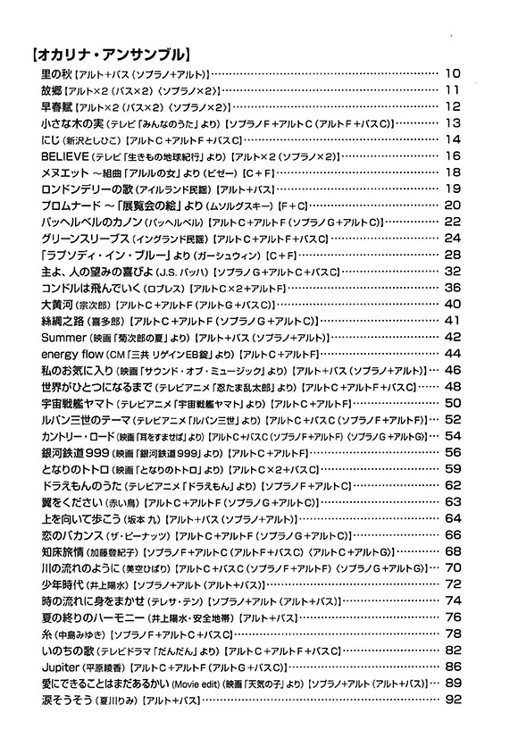 やさしく楽しく吹ける オカリナ・アンサンブルの本~カントリー・ロード、グリーンスリーブスから糸まで~