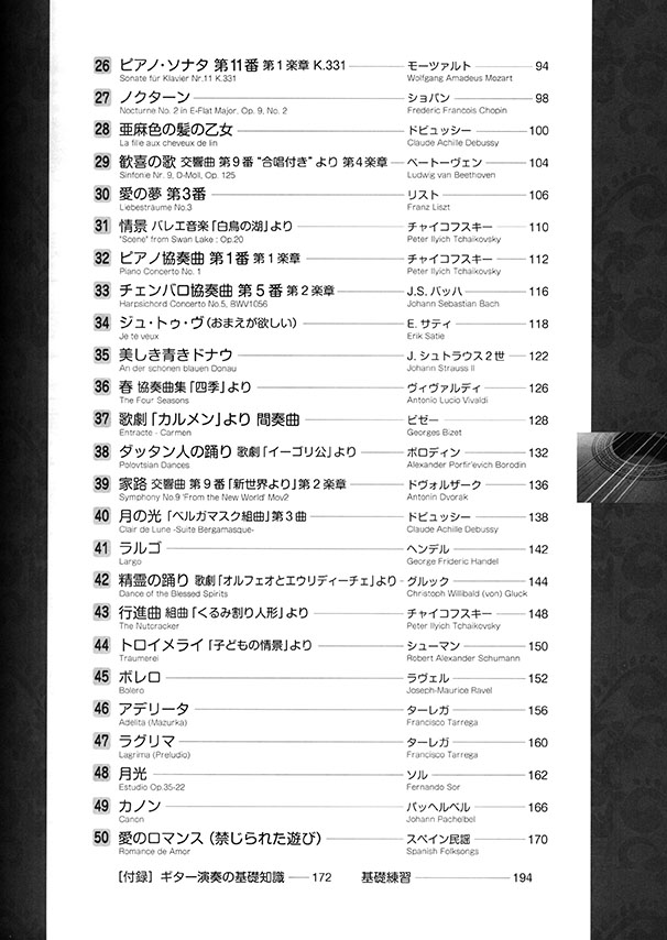 TAB譜付スコア ソロ・ギターで奏でる クラシック名曲集50