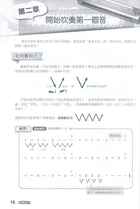 吹管樂器系列叢書 口琴大全-複音初級教本-（附QRCode）