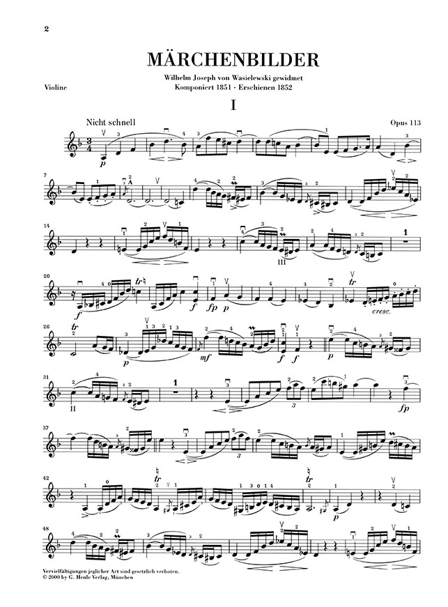 Schumann Märchenbilder Opus 113 Version for Piano and Violin