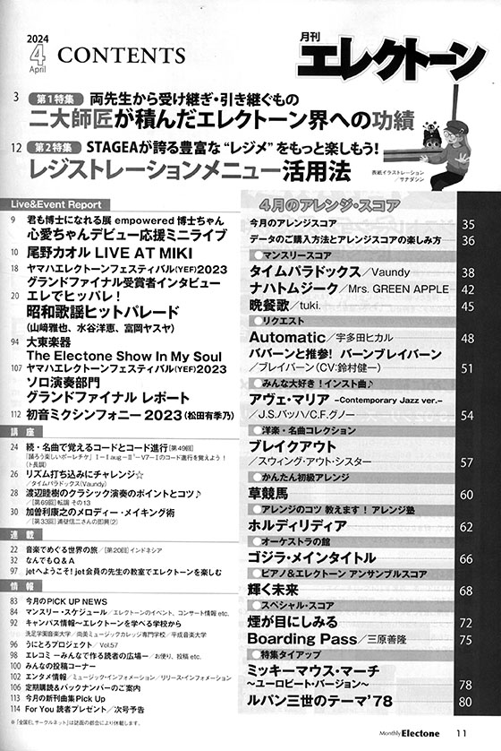 Monthly Electone 月刊 エレクトーン 2024年04月号