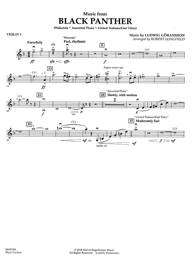 Pops【Music form Black Panther】for String Quartet