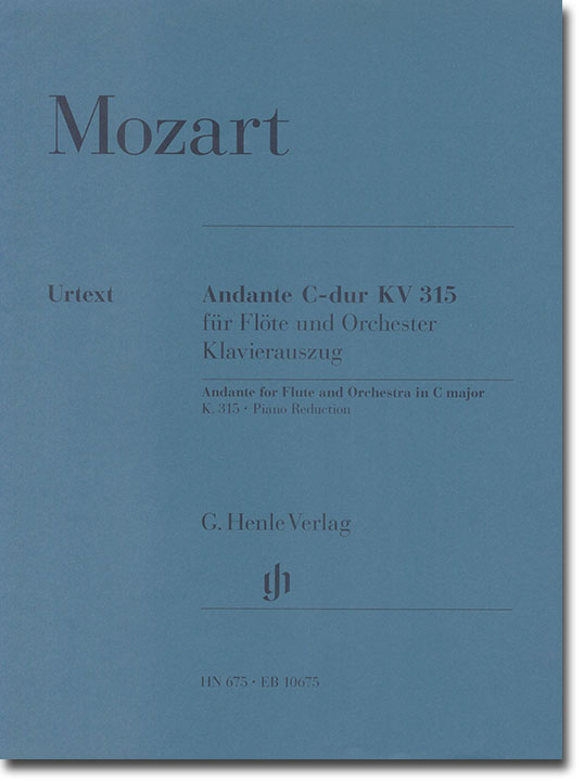 Mozart Andante C-dur KV 315 Flöte und Orchester Klavierauszug