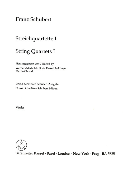 Schubert String Quartets【Ⅰ】D 94 , D 8A , D 46 , D 86 , D 89