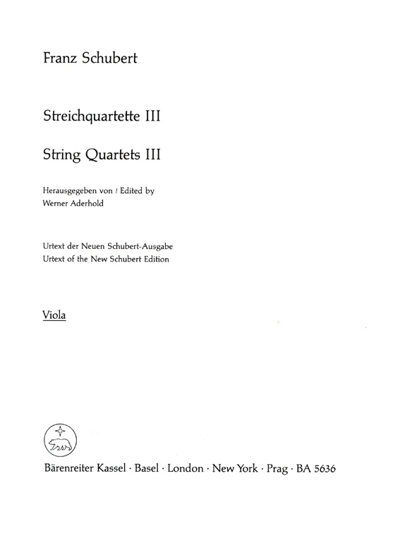 Schubert String Quartets【Ⅲ】D 74 , D 87 , D 112 , D 173 , D 353 , D 103