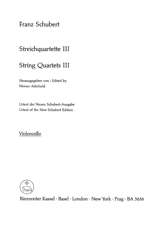 Schubert String Quartets【Ⅲ】D 74 , D 87 , D 112 , D 173 , D 353 , D 103