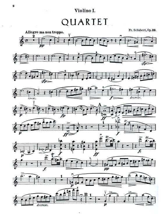 Schubert String Quartets 【Volume Ⅰ】 Opus 29 , Opus 125 , Nos. 1 and Nos. 2 ; Opus Posthumous in D Minor for Two Violins , Viola and Cello