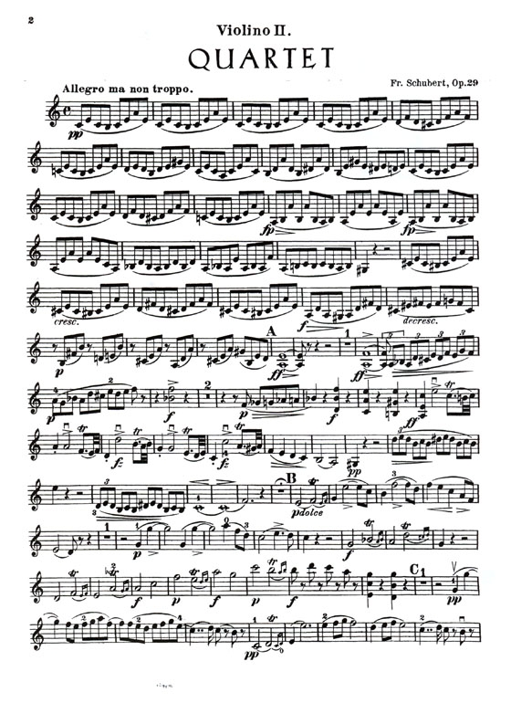 Schubert String Quartets 【Volume Ⅰ】 Opus 29 , Opus 125 , Nos. 1 and Nos. 2 ; Opus Posthumous in D Minor for Two Violins , Viola and Cello