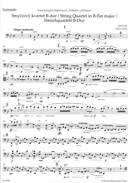 Suk【String Quartet】No. 1 in B-flat major , Op. 11