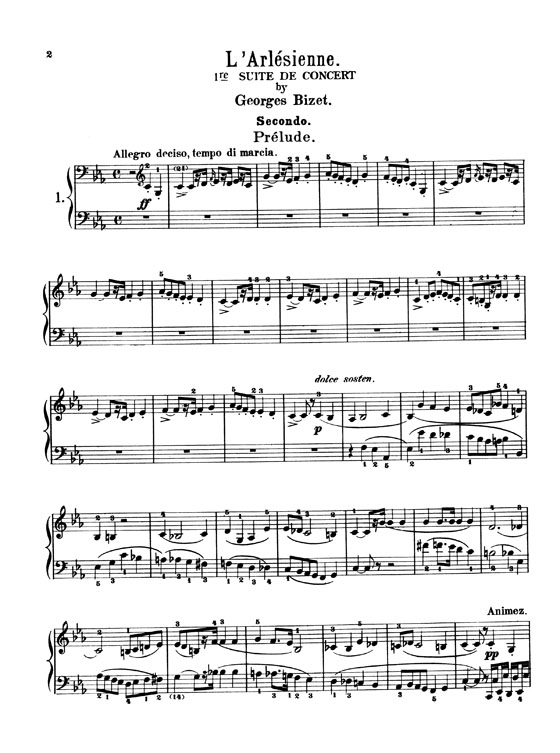 Bizet【L'Arlesienne Volume 1 , Nos. 1-11】for One Piano,Four Hands