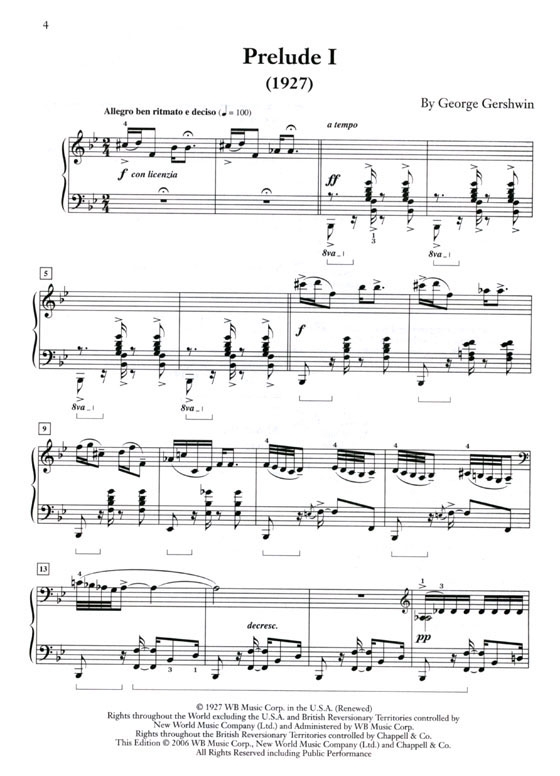 Gershwin's【Three Preludes】for The Piano