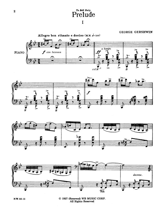 The Piano Works of George Gershwin【Preludes (Ⅰ-Ⅲ)】Solo Piano