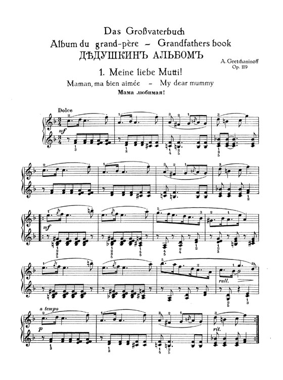 Gretchaninoff【The Grandfather's Book , Op. 119】for Piano