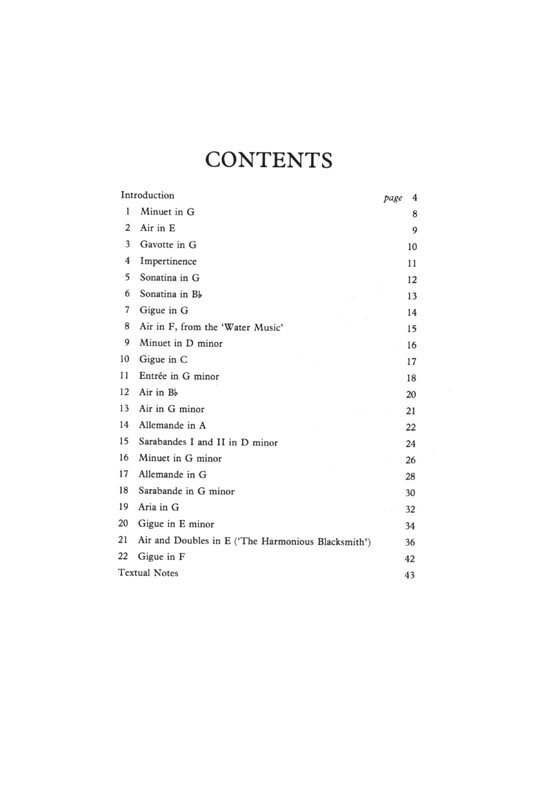 Handel【Selected Keyboard Works】Book Ⅰ, Short  Pieces & Harmonious Blacesmith , Air & Variations