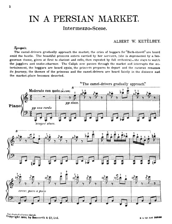 Ketelbey【In a Persian Market , Interme 330 Scene】for Piano Solo