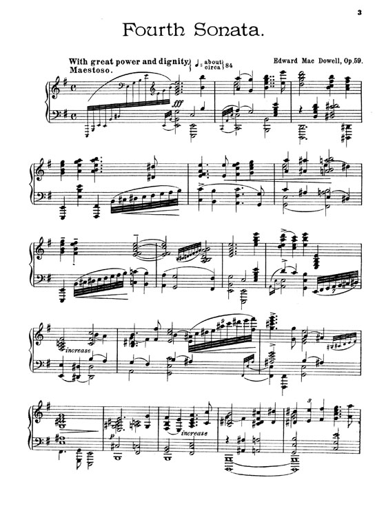 Macdowell Sonata No 4 Opus 59 For Piano