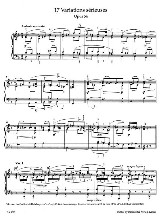 Mendelssohn Bartholdy【Variations】for Piano