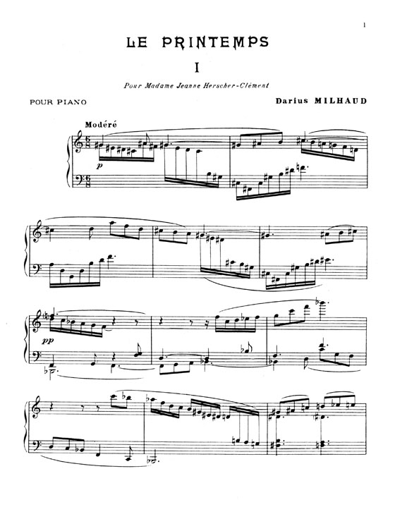 Milhaud【Printemps】for Pianos Solo