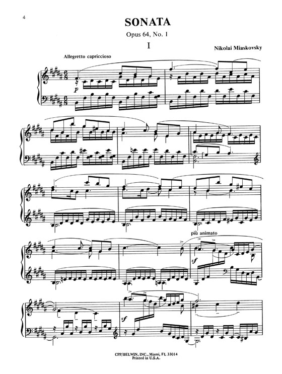 Miaskowsky【Three Sonatas】for Piano