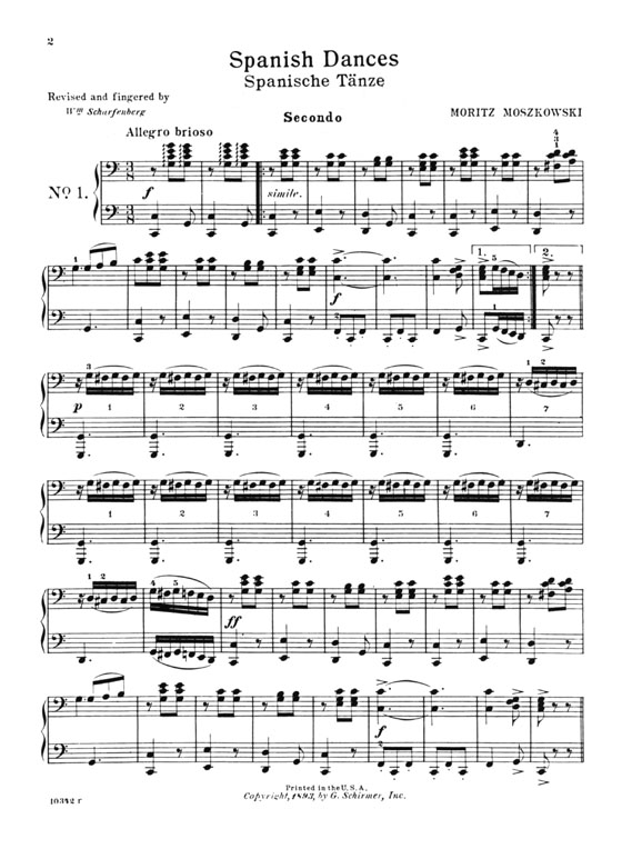 Moszkowski【Spanish Dances , Op. 12 】for Piano , Four-Hands