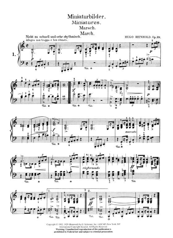 Reinhold【Miniatures , Op. 39】Twenty-Four Short and Easy Piano-Pieces