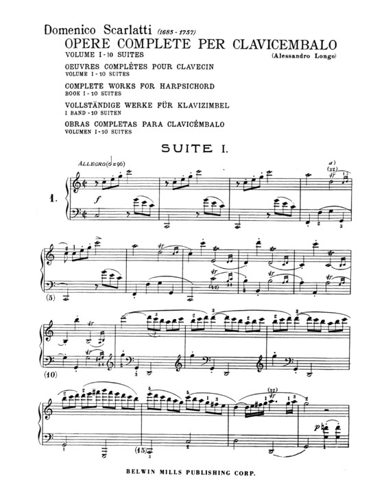 Scarlatti【Complete Works In Eleven Volumes and Thematic Index , Volume Ⅰ】for Piano