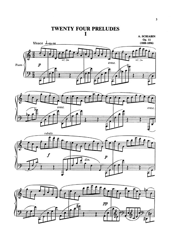 Scriabin【Preludes】for Piano