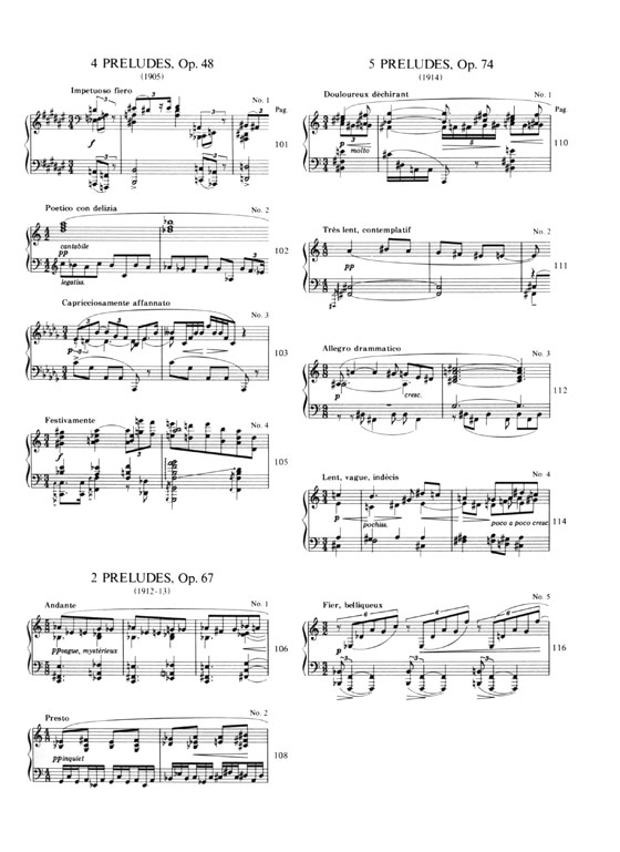 Scriabin【Piano Works , Vol. 4】Preludes Op.11, 13, 15, 16, 22, 27, 33, 37, 48, 67, 74スクリアビン ピアノ曲集 第四巻‧前奏曲集