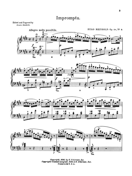 Reinhold【Impromptu In C Sharp Minor , Op. 28, No. 3】for The Piano