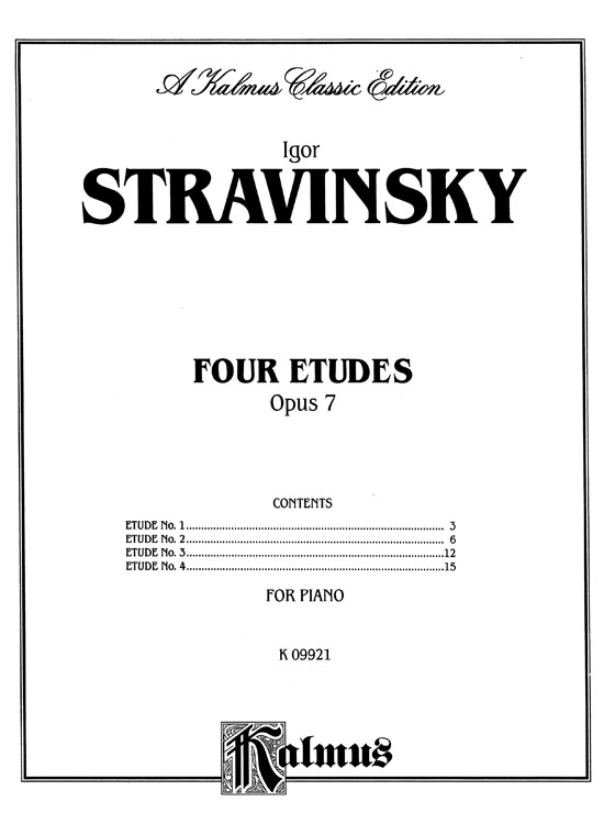 Stravinsky【Four Etudes , Opus 7】for Piano