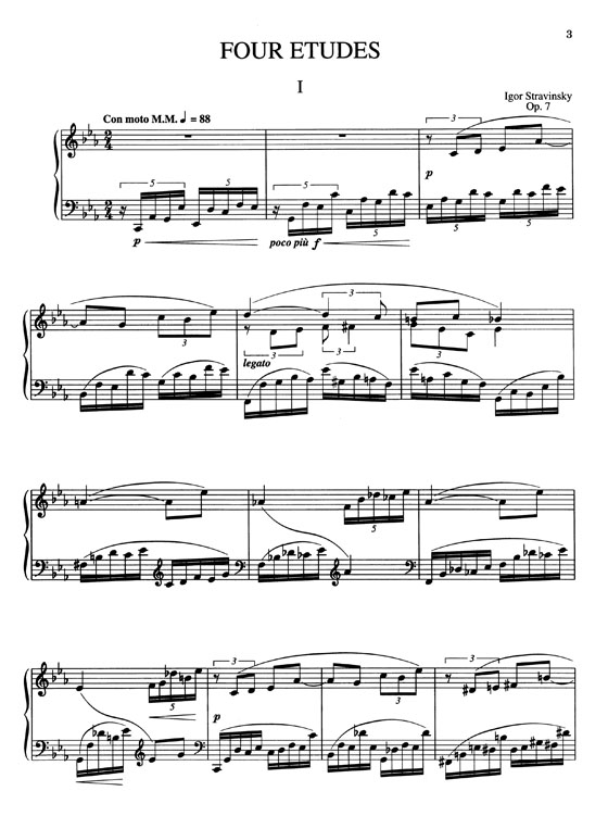 Stravinsky【Four Etudes , Opus 7】for Piano