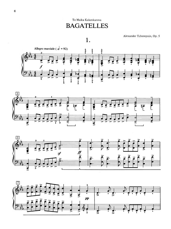 Tcherepnin【Bagatelles , Opus 5】for The Piano