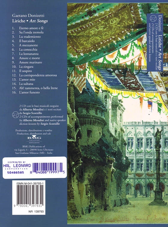 Donizetti【CD+樂譜】Liriche ‧ Art Songs for Voice and Piano