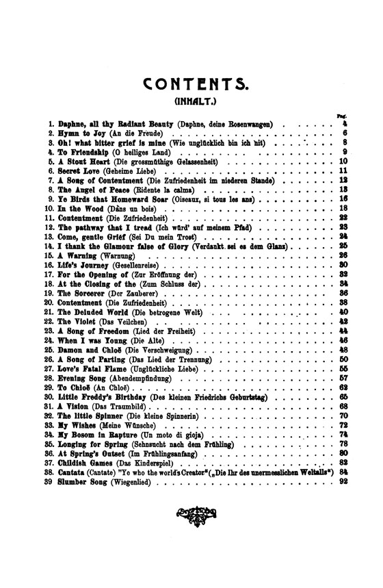 Mozart【Songs】for Solo Voice and Piano with German and English text (some songs also with French or Italian text)Vocal Score