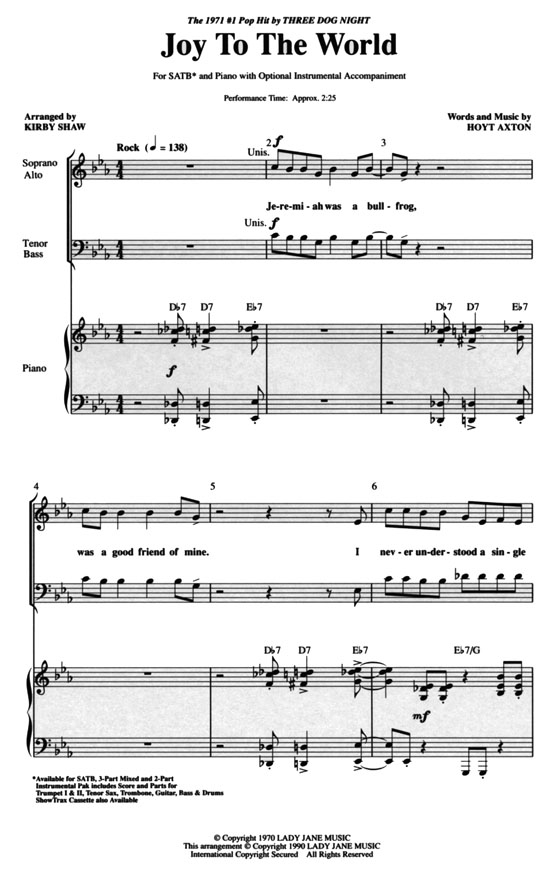 【Joy To The World】SATB