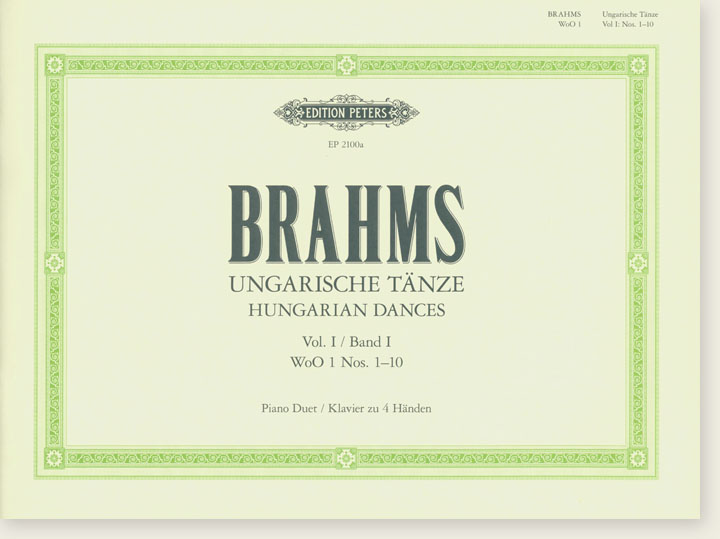 Brahms Hungarian Dances Vol. 1 WoO 1 Nos. 1–10 Piano Duet