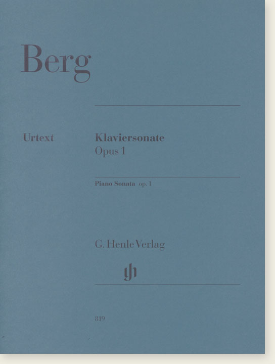 Alban Berg Klaviersonate Opus 1, Urtext Edition