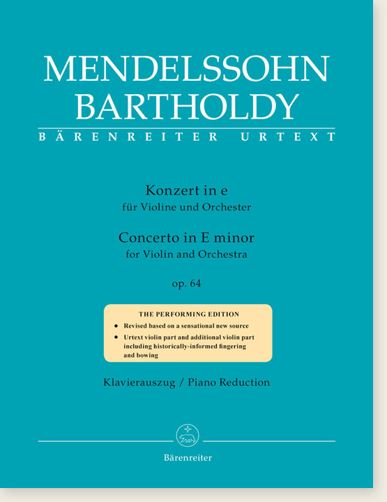 Mendelssohn Bartholdy Concerto in E minor for Violin and Orchestra Op. 64 Piano Reduction
