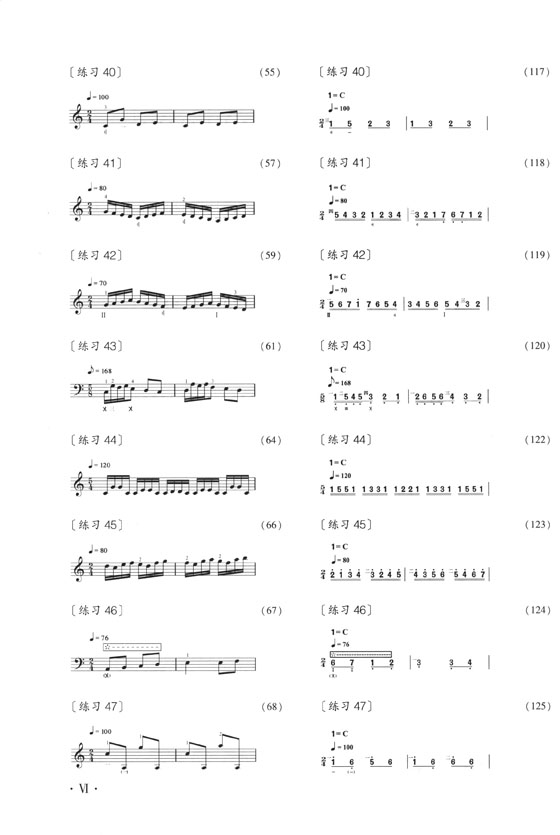 琵琶左手活指訓練五十首 簡、線譜版 (簡中)