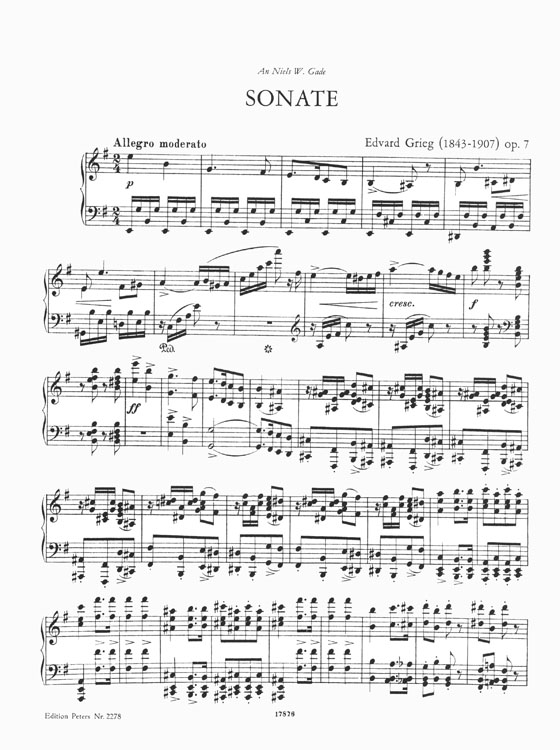 Grieg Sonate E minor Opus 7 for Piano