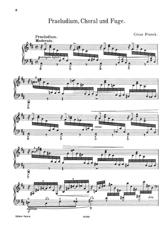 Franck Prelude, Chorale and Fugue Piano