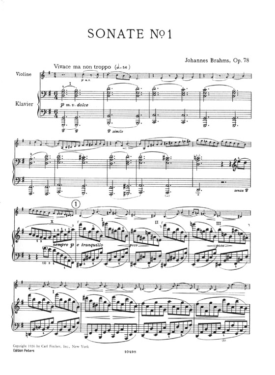 Brahms Sonatas Opus 78, 100, 108 (Flesch／Schnabel) Violin and Piano