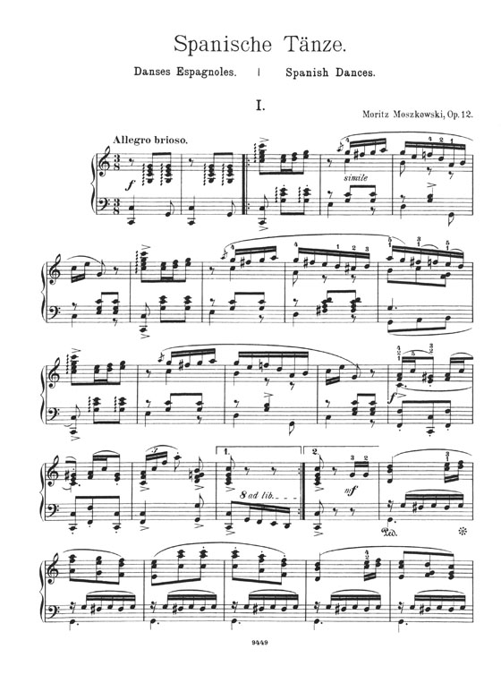 Moszkowski Spanish Dances Opus 12 for Piano