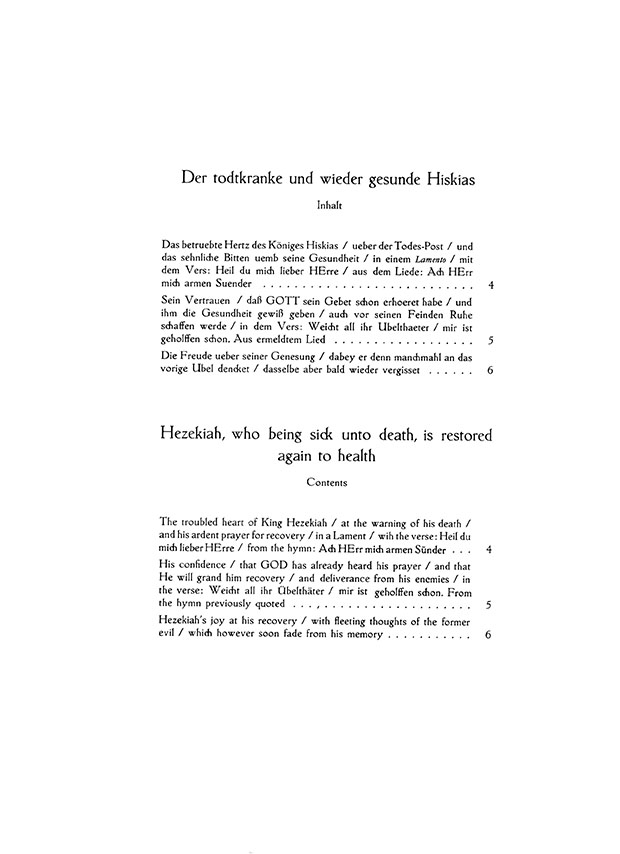 Kuhnau Biblical Sonata No. 4 Hezekiah, Who Being Sick unto Death, is Restored Again to Health Klavier