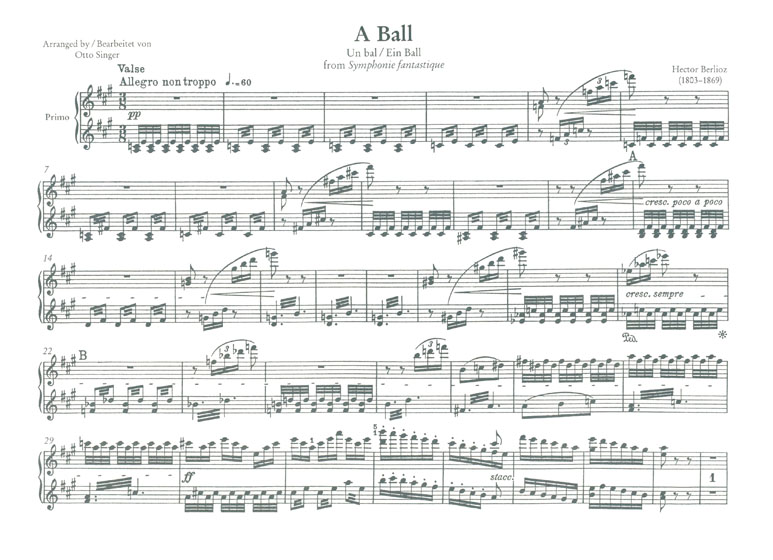 Berlioz A Ball from Symphonie Fantastique Piano Duet Series