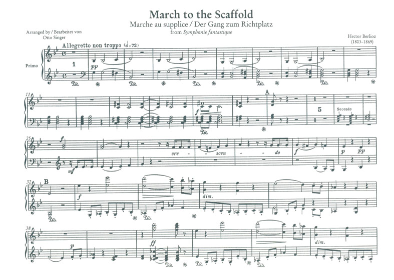 Berlioz March to the Scaffold from Symphonie Fantastique Piano Duet Series