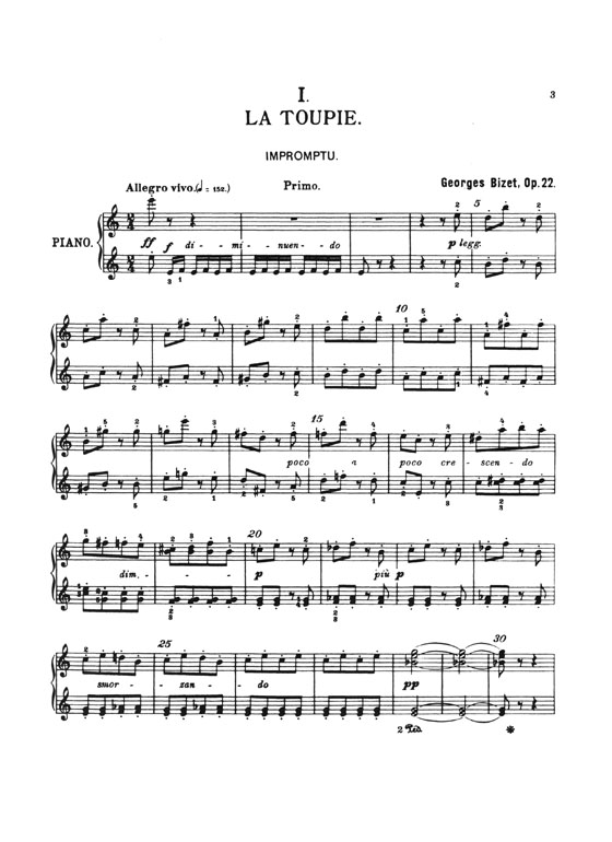 Bizet Jeux D'enfants Opus 22 for One Piano／Four Hands